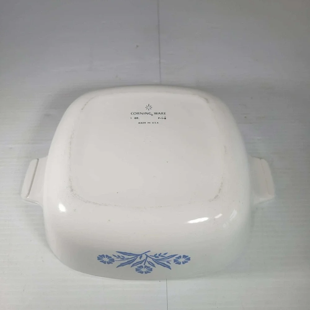 Corning Ware Casserole Dish 1 Quart No Lid P-1-B Blue Cornflower Vintage USA